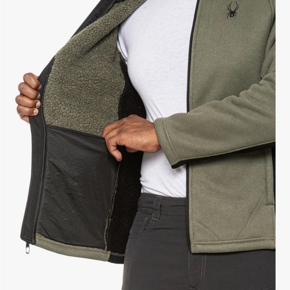 NWT Spyder Steller Full Zip Jacket Medium Tea Leaf Green - Picture 2 of 3